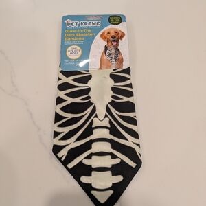 KREWE Glow Skeleton Dog Bandana - Black & White